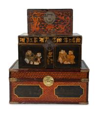 Three Chinese Wood and Lacquer Trunks — 19TH/20TH CENTURY