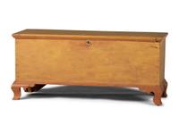 A Chippendale Yellow and Red Painted Pine Blanket Chest