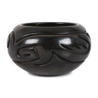 Blackware Carved Pottery Bowl, with Avanyu
