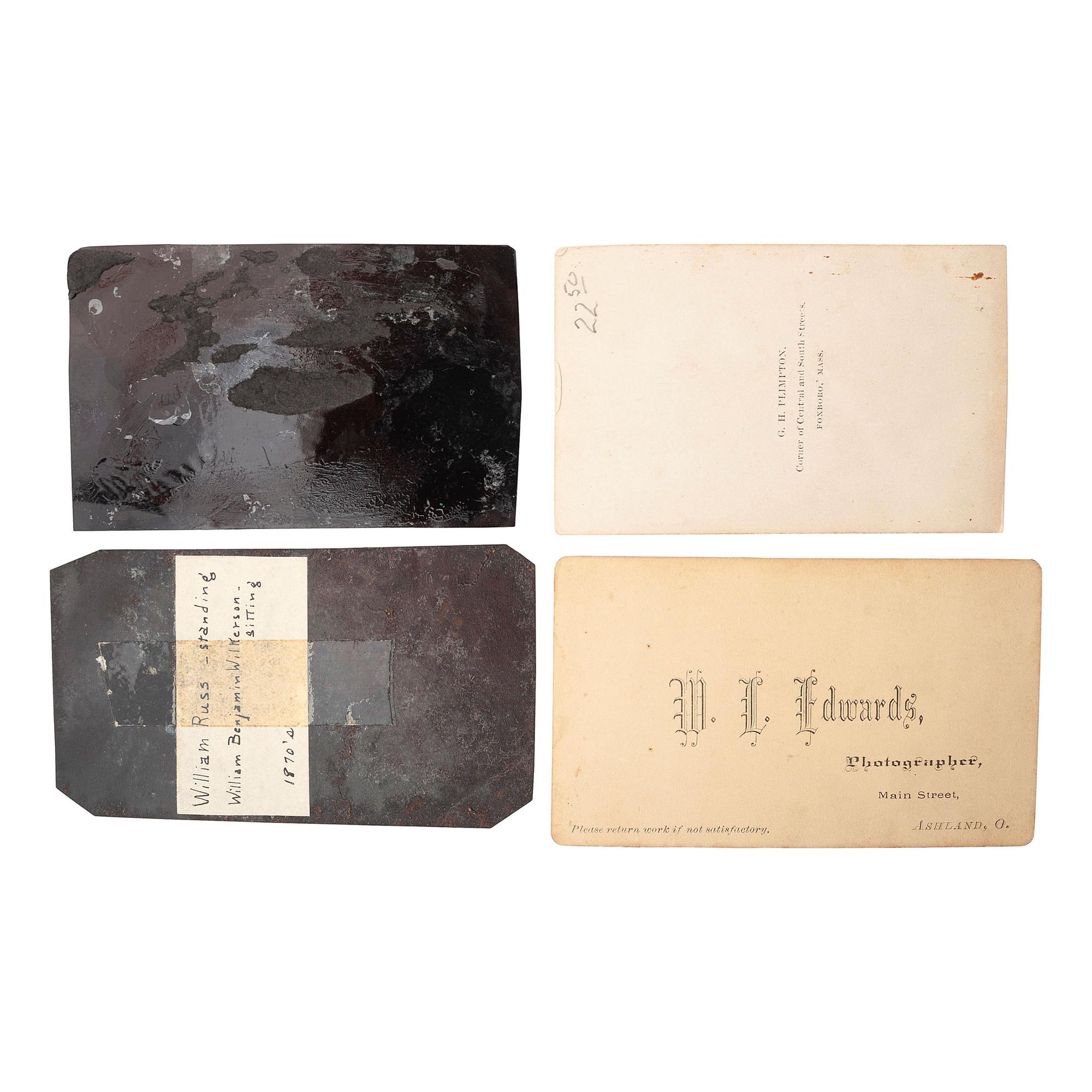 [EARLY PHOTOGRAPHY]. A group of 4 tintypes and CDVs of armed subjects, incl. hunters and their game.