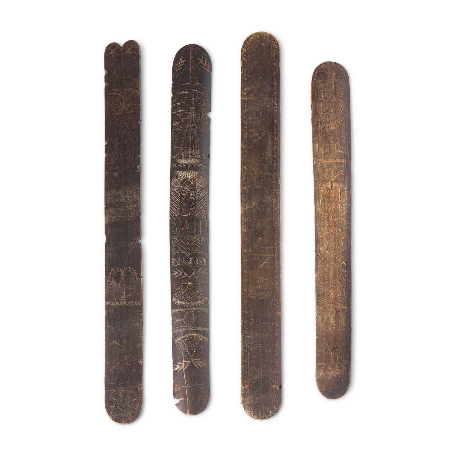 A Group of Four Sailor-Carved Busks