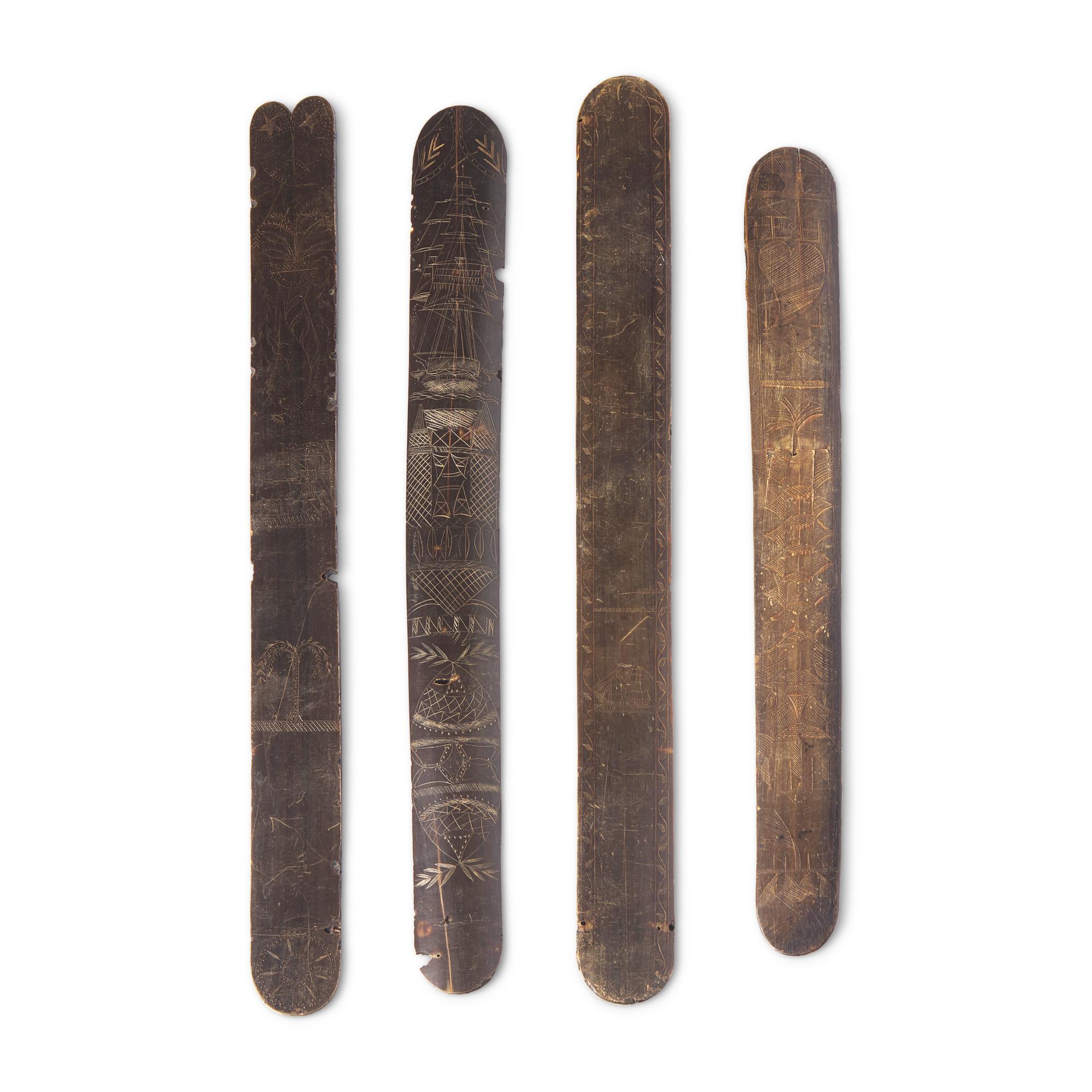 A Group of Four Sailor-Carved Busks