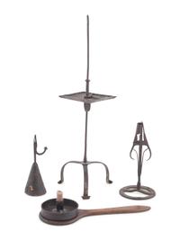 An Assortment of Iron Hearth and Lighting Articles