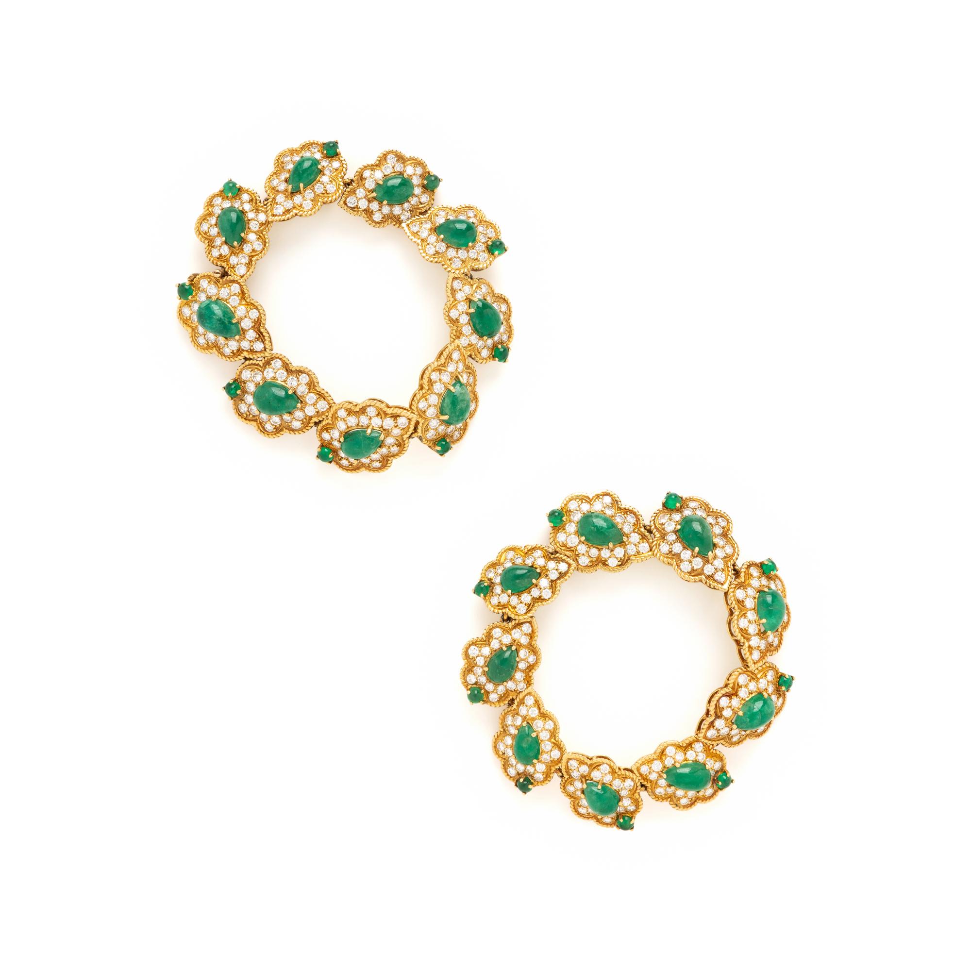 Emerald, Diamond, and Yellow Gold Convertible Demi-Parure