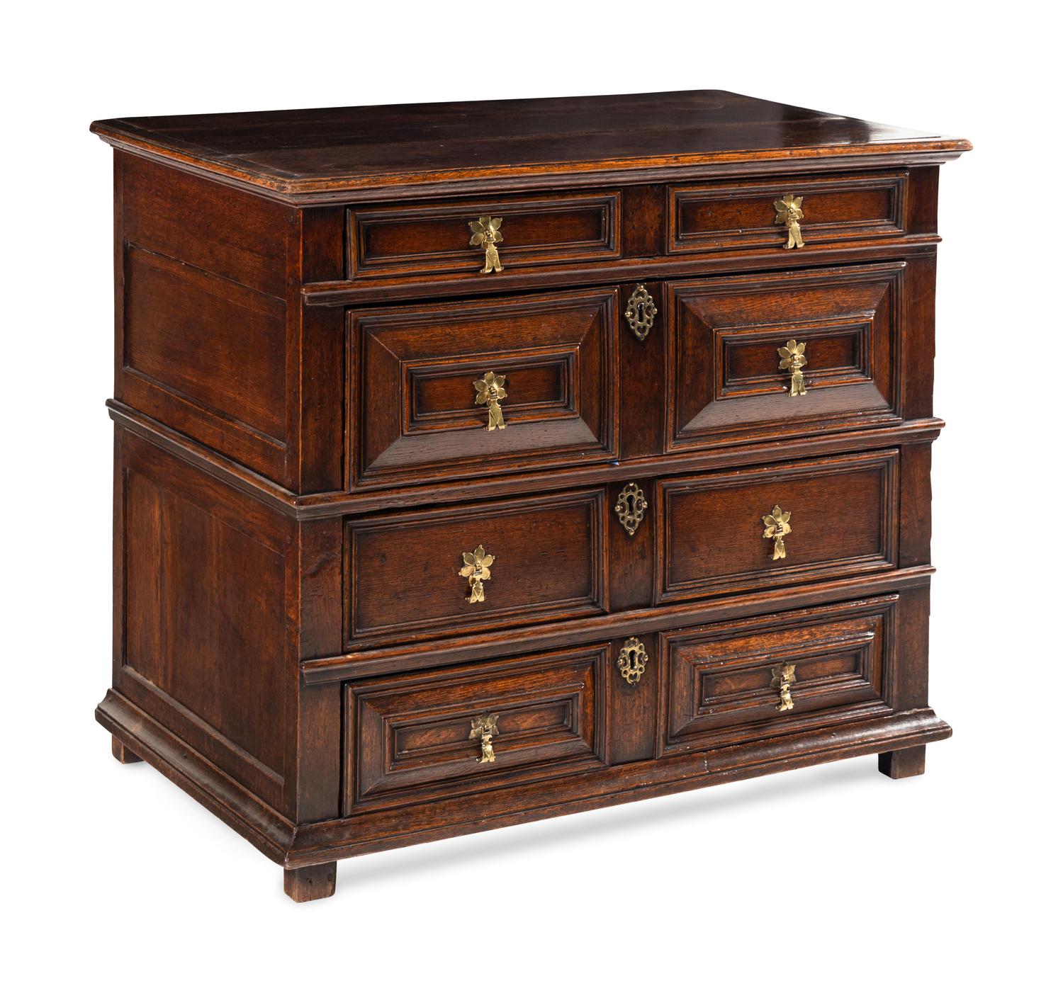 A William and Mary Oak Chest of Drawers