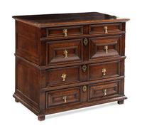 A William and Mary Oak Chest of Drawers
