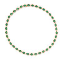 An 18 Karat Yellow Gold, Chrysoprase and Diamond Necklace, Van Cleef & Arpels, 16.70 dwts.