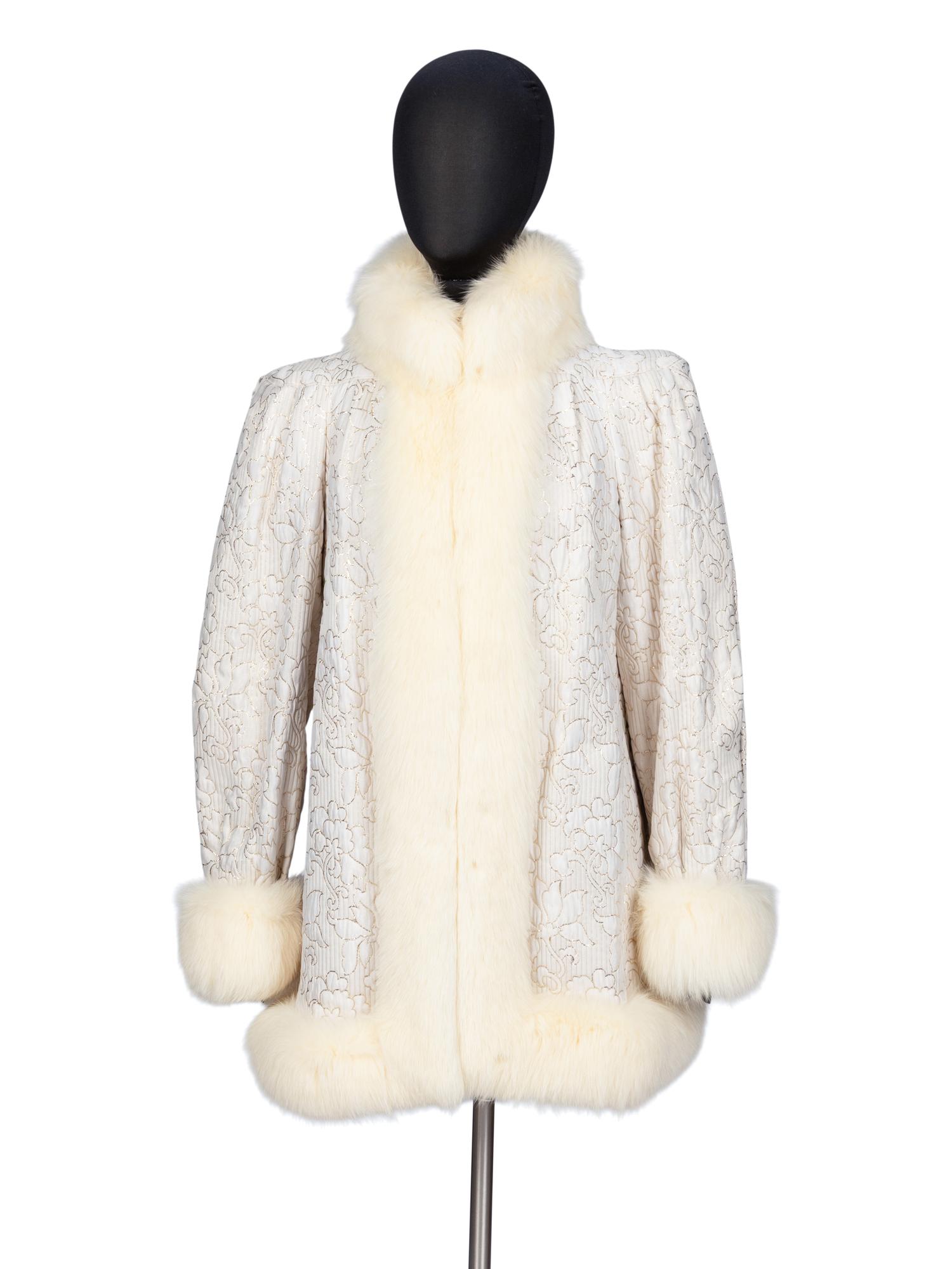 Hermine, Fur-Trimmed Brocade Coat