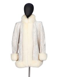 Hermine, Fur-Trimmed Brocade Coat