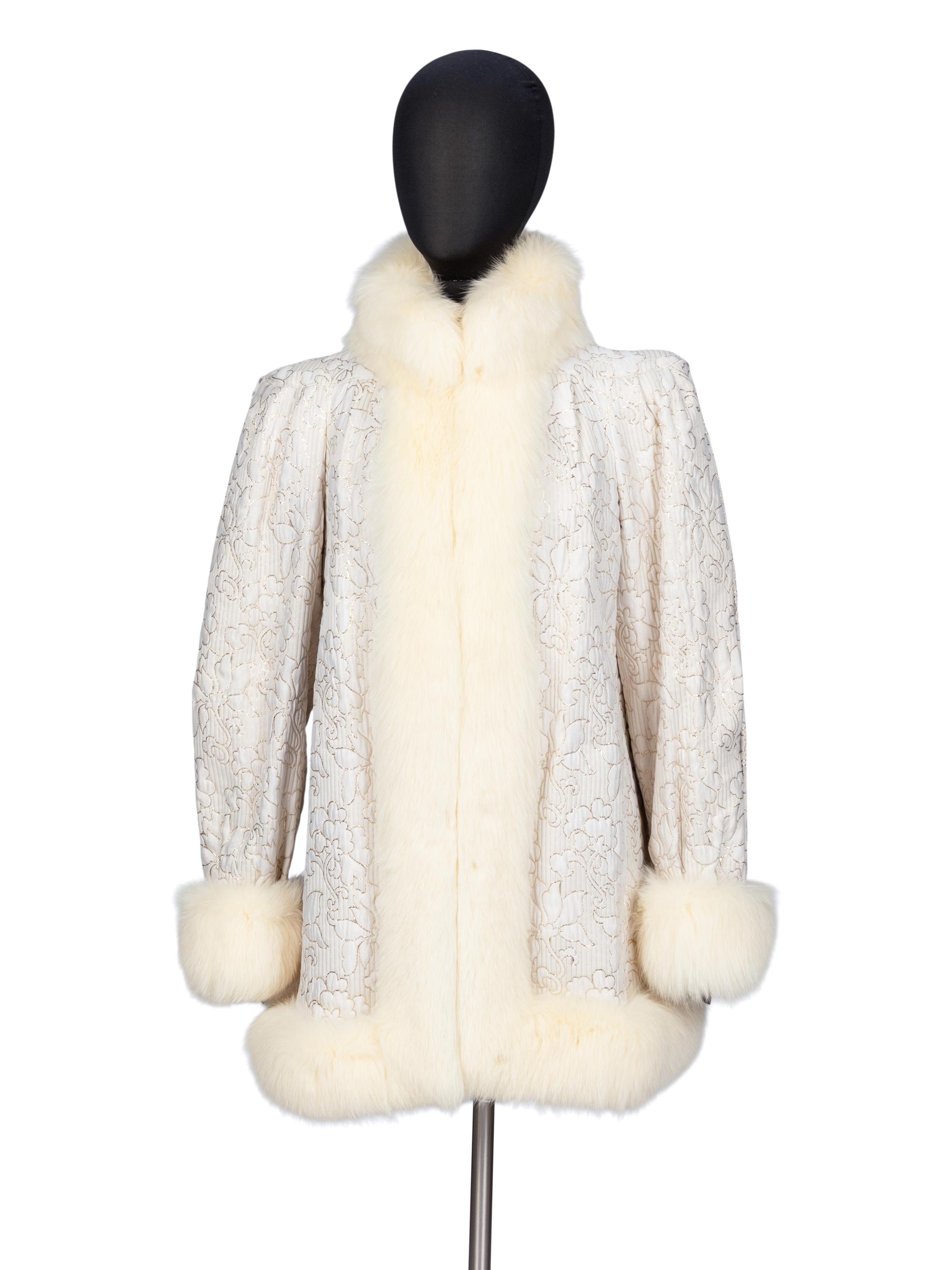 Hermine, Fur-Trimmed Brocade Coat