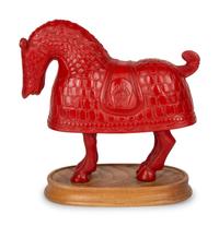 A Chinese Cinnabar Lacquer Armored Horse — EARLY 20TH CENTURY