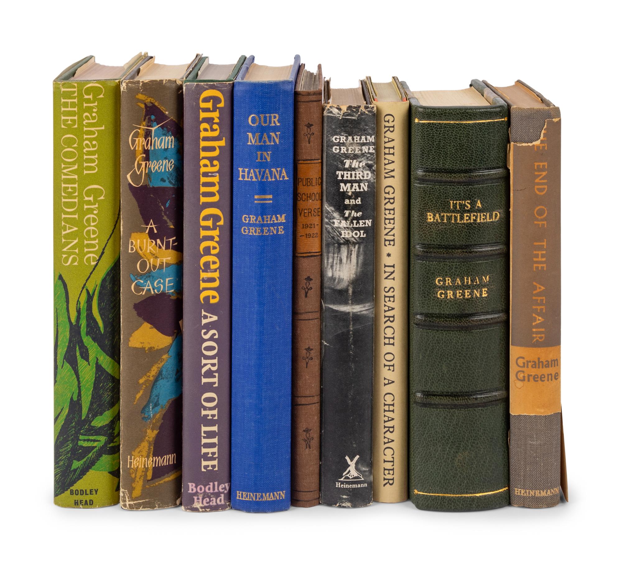 GREENE, Graham (1904-1991). A group of 12 works, including signed limited editions, including: