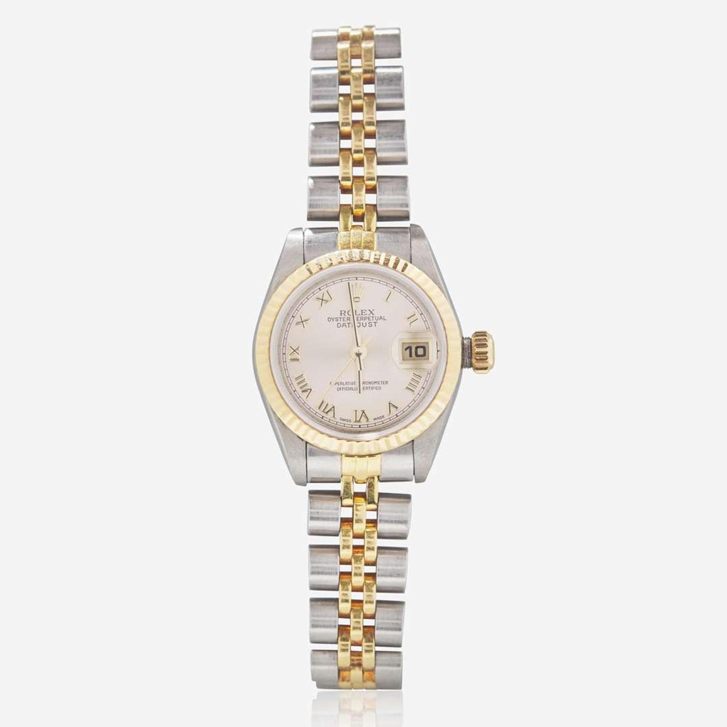 A Two-Tone Ladies Rolex Oyster Perpetual Datejust Watch C. 1985
