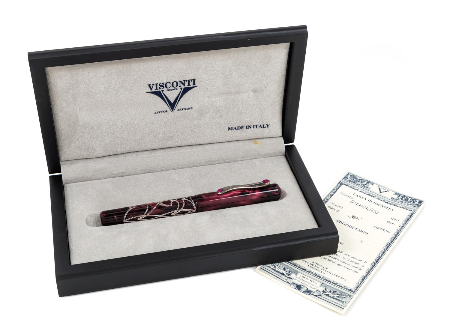 A Visconti Richelieu Limited Edition Ruby-Inset Fountain Pen