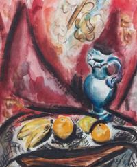 Pauline Polk, (American, 1896-1986), Still Life with Fruit and Pitcher