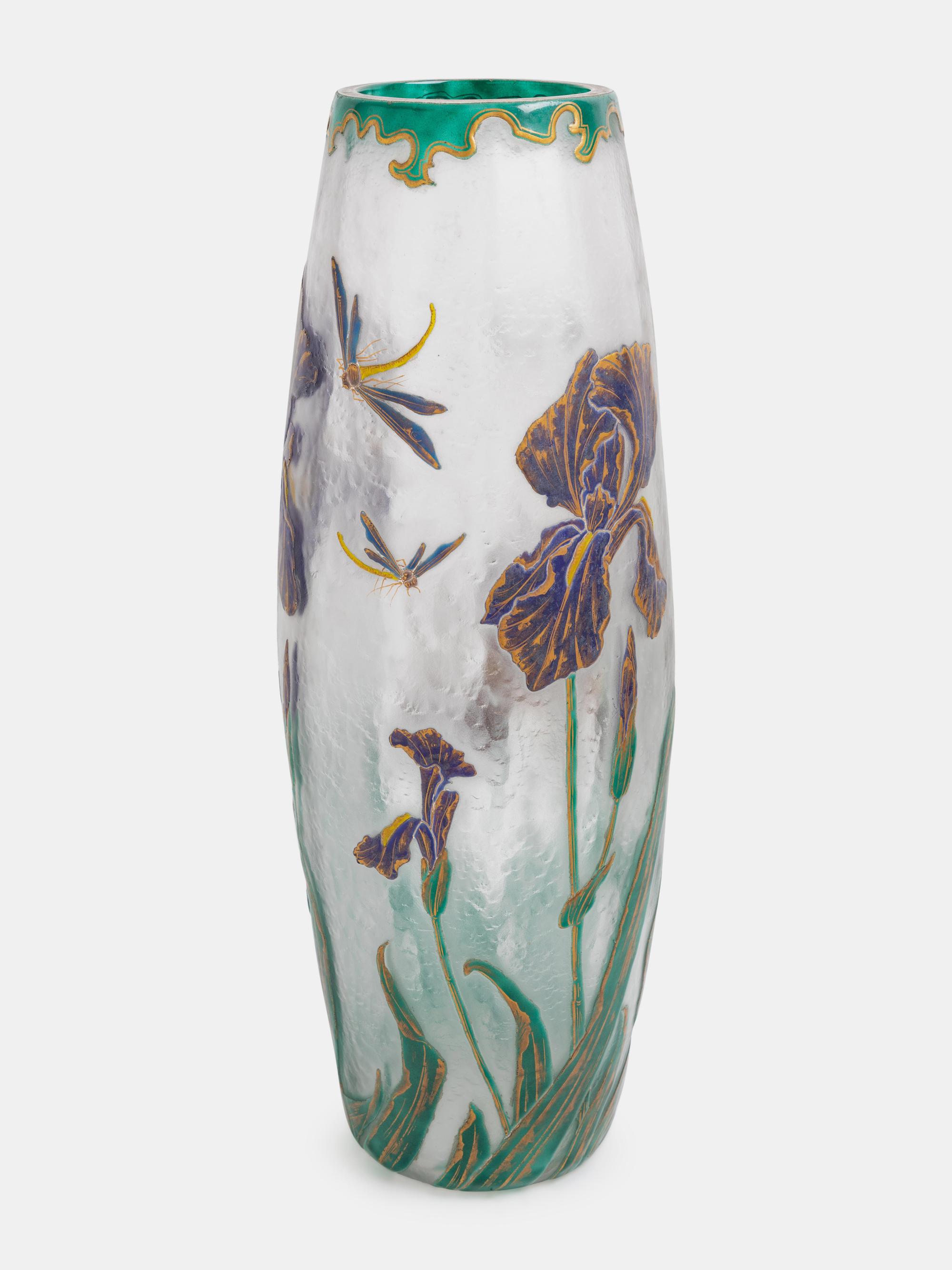 Dragonfly and Iris Vase