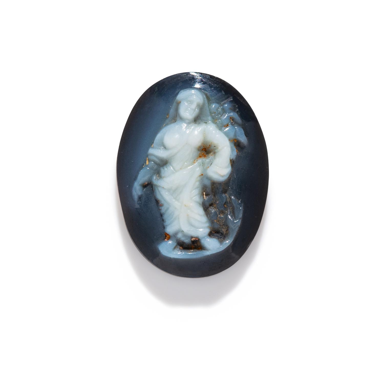 A Hellenistic Nicolo Cameo with the Gods Aphrodite and Eros