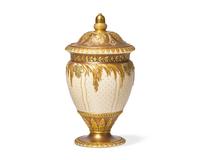 Wedgwood Bronzed and Parcel-Gilt Queensware Vase and Cover