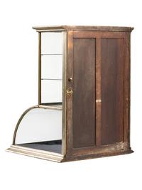Two Curved Metal Frame Countertop Display Cases