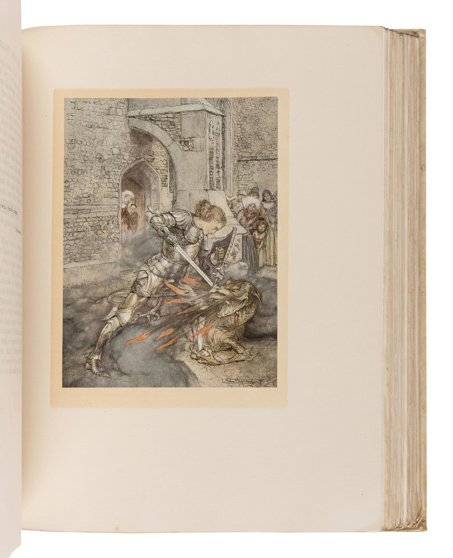 [RACKHAM, Arthur (1867-1939)]. MALORY, Thomas, Sir (ca. 1400-ca. 1470). The Romance of King Arthur and His Knights of the Round Table . London: MacMillan and Co., 1917.