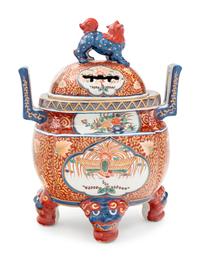 An Imari Palette Porcelain Tripod Censer