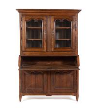 A Continental Walnut Secretary Bookcase