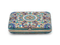 A Russian Silver-Gilt and Enamel Cigarette Case