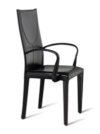 A Set of Eight Contemporary Leather Upholstered Dining Chairs