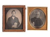 [EARLY PHOTOGRAPHY]. A collection of 11 daguerreotypes featuring artistic borders, including:
