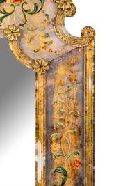 A Venetian Reverse-Painted Glass Mirror