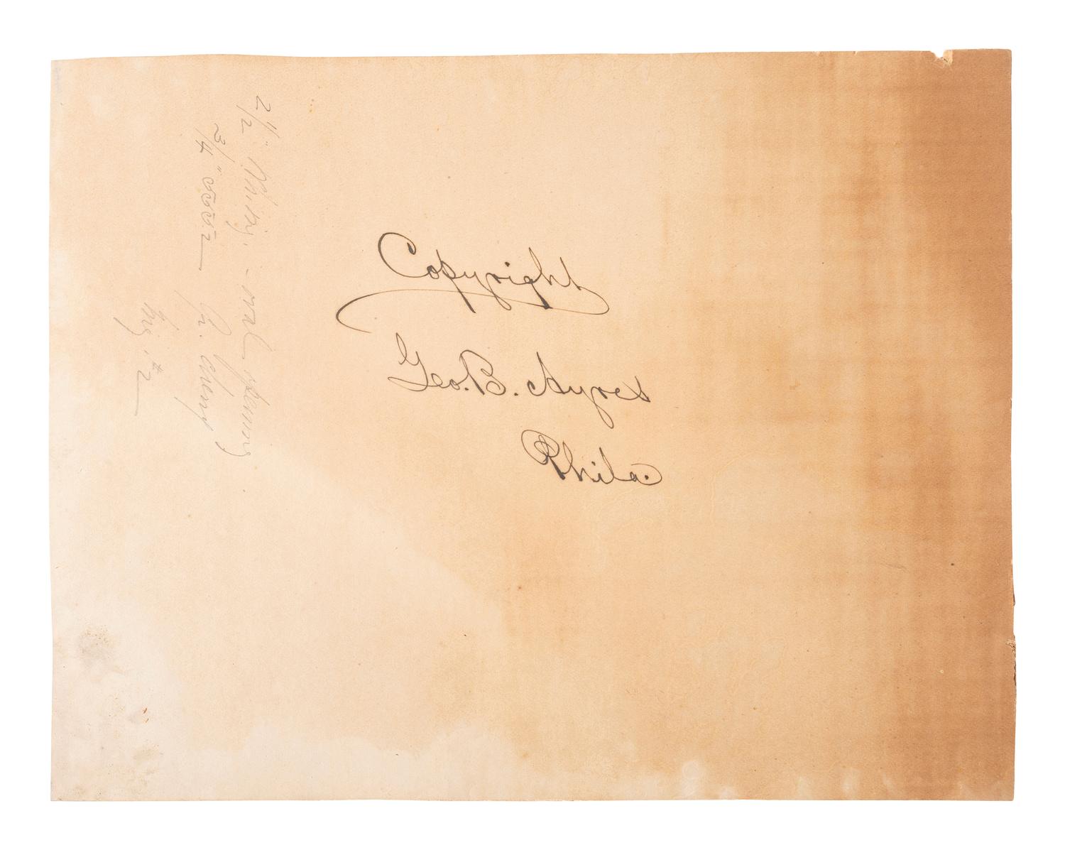 [LINCOLN, Abraham (1809-1865)]. HESLER, Alexander (1823-1895), photographer. Platinum photograph of Abraham Lincoln. George B. Ayres, printer, [1881].