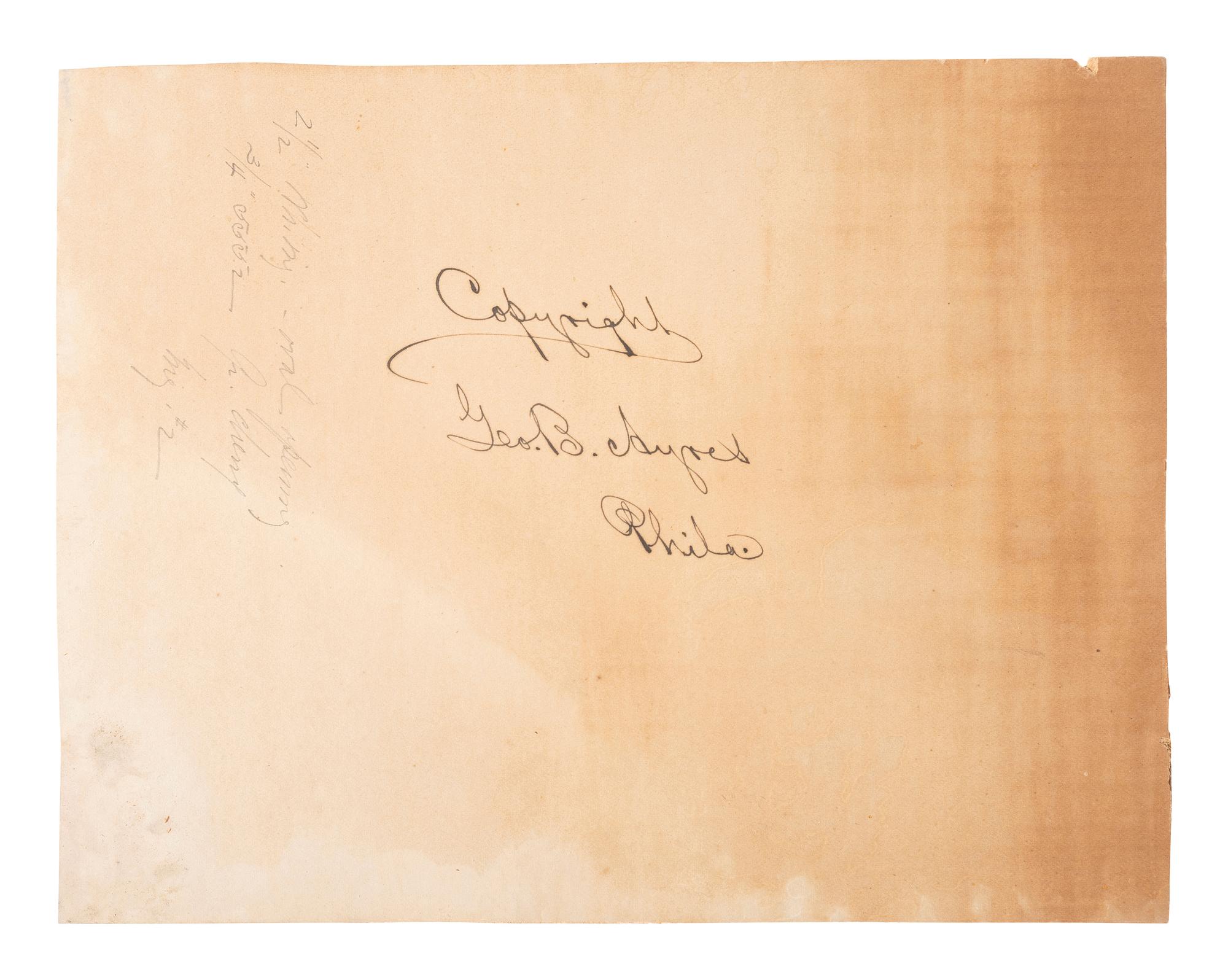 [LINCOLN, Abraham (1809-1865)]. HESLER, Alexander (1823-1895), photographer. Platinum photograph of Abraham Lincoln. George B. Ayres, printer, [1881].