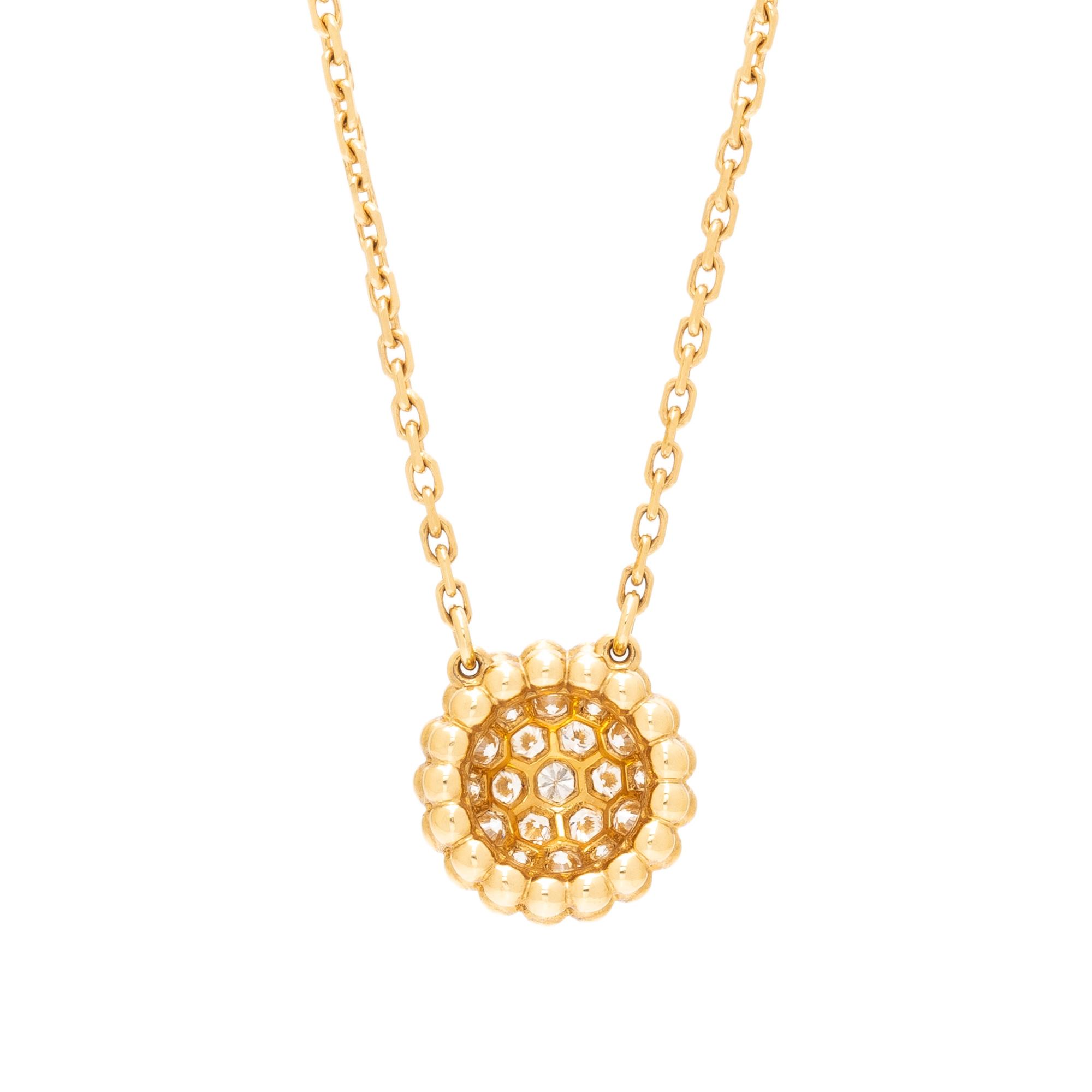 VAN CLEEF & ARPELS, YELLOW GOLD AND DIAMOND 'PERLÉE' NECKLACE