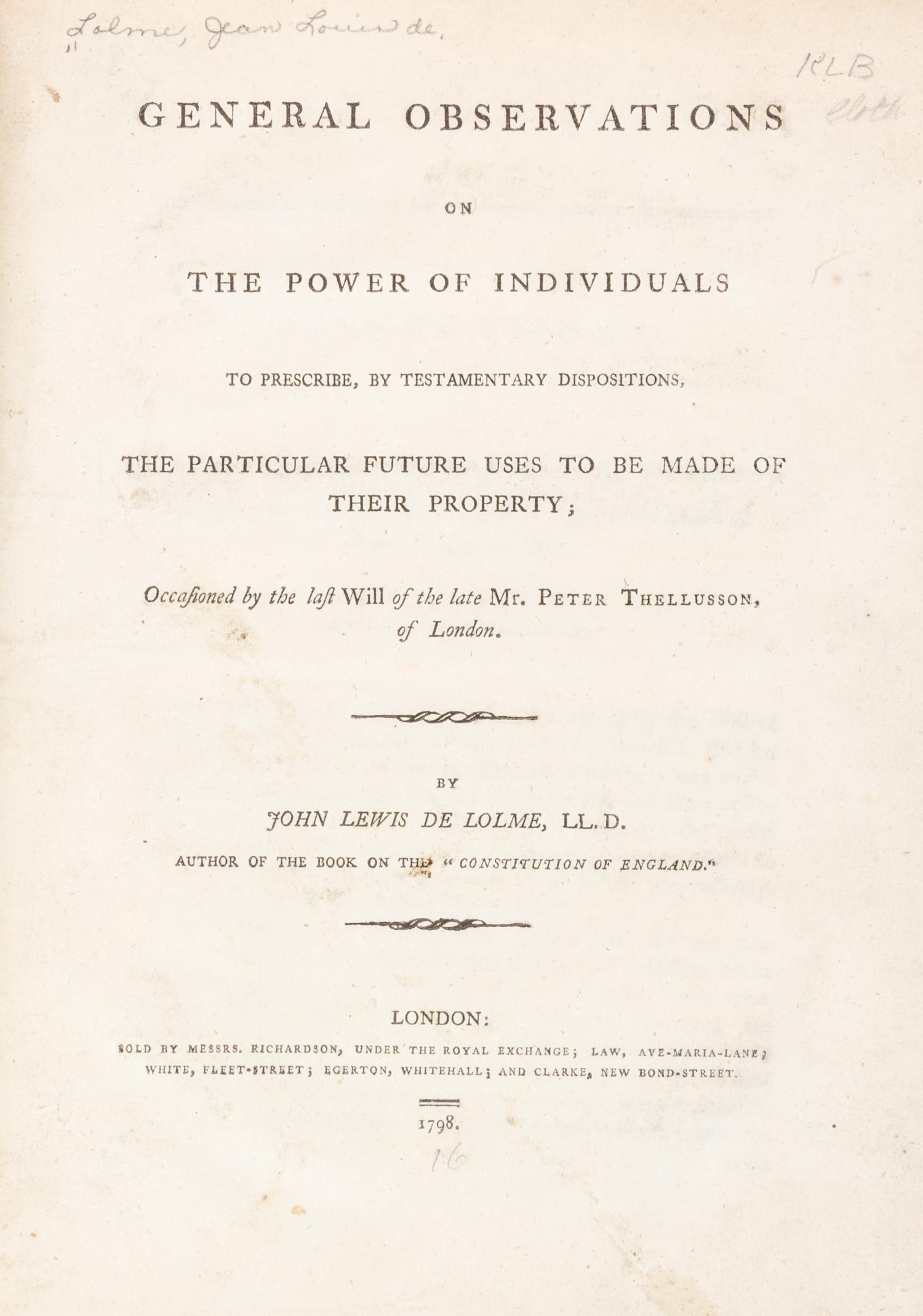 (LAW) A group of 12 eighteenth-century texts.