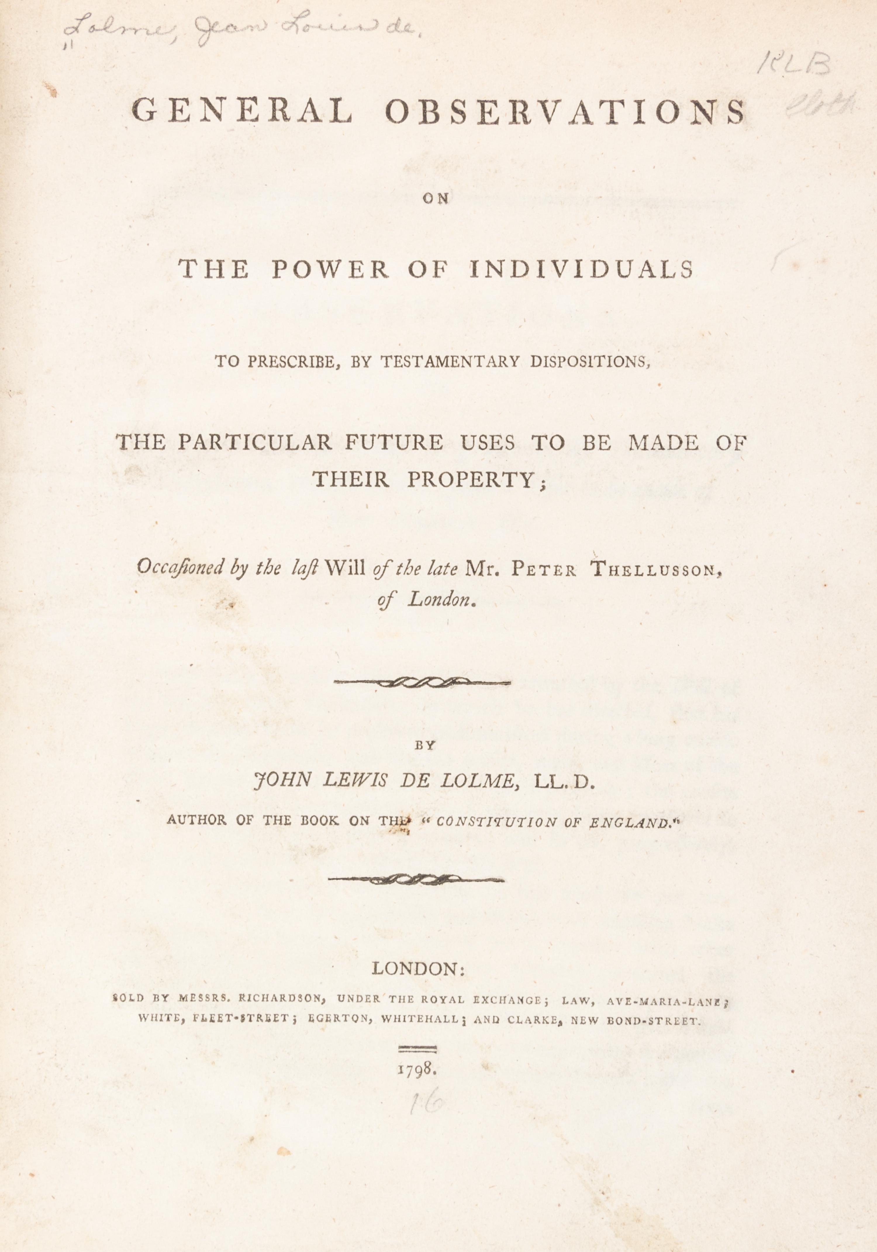 (LAW) A group of 12 eighteenth-century texts.