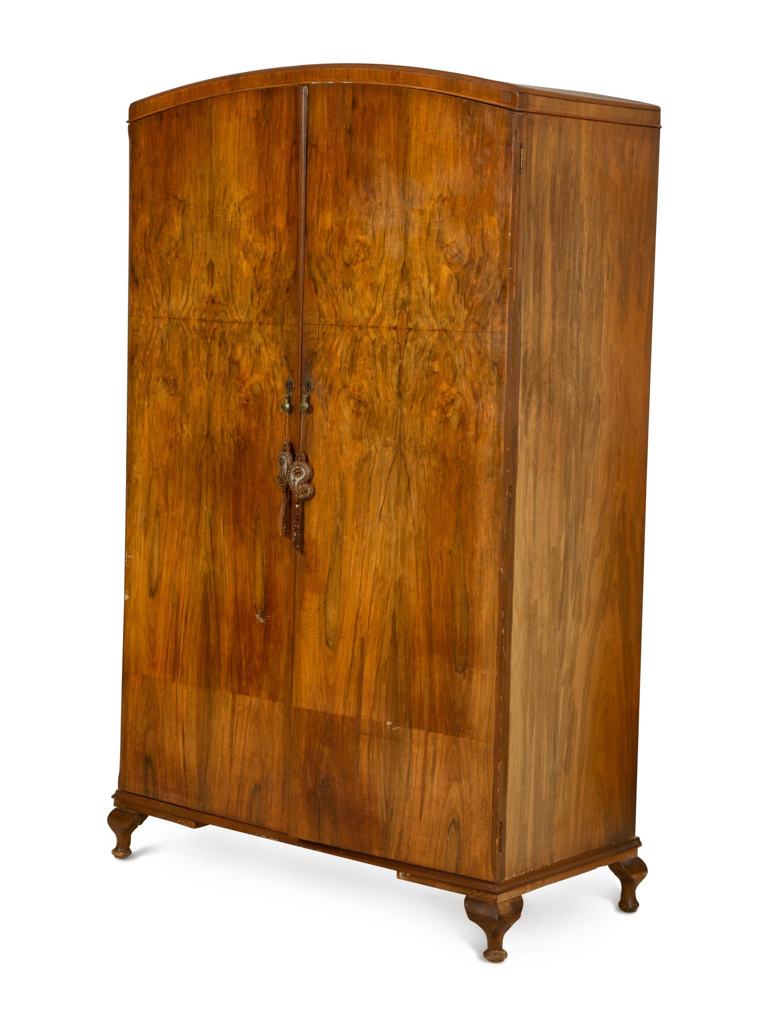 An Art Deco Burlwood Wardrobe