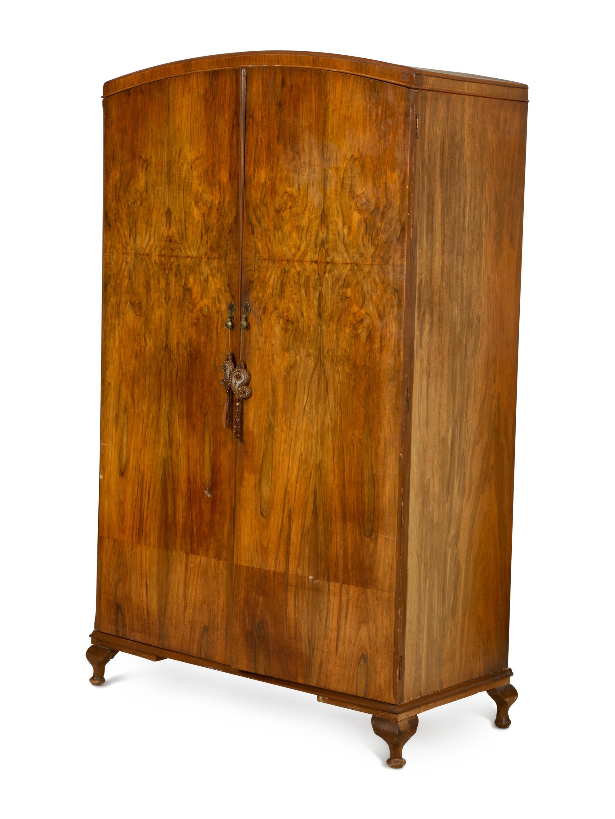 An Art Deco Burlwood Wardrobe