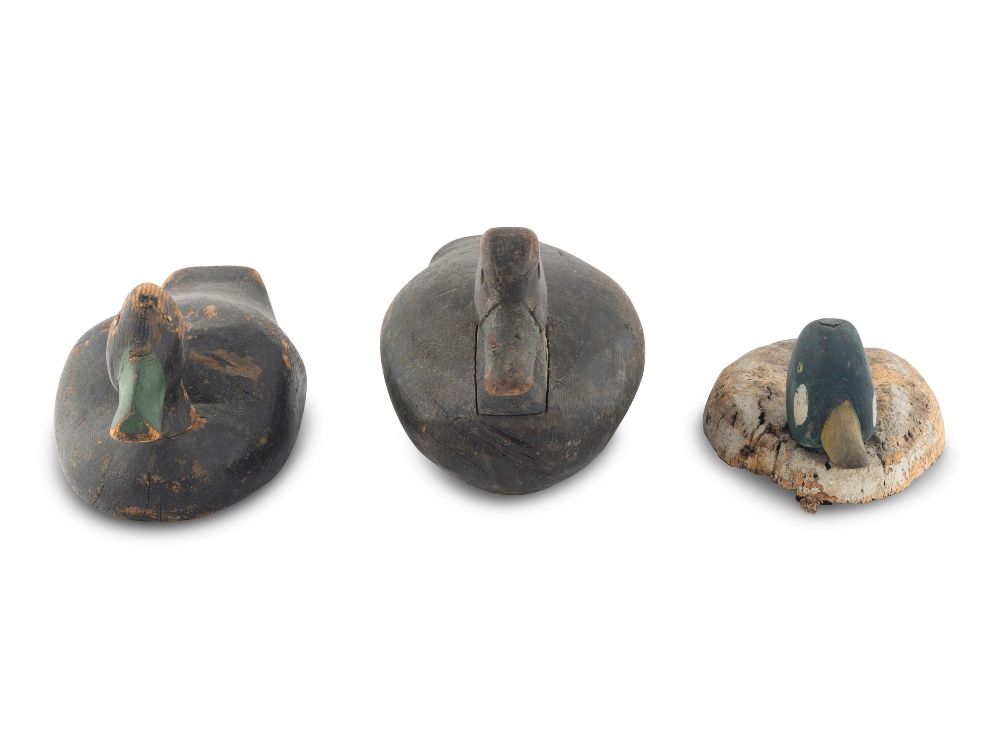 A Group of Three Wood Decoys