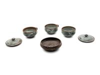 An Assembled Group of Four Vessels comprising three cups and one bowl