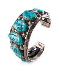 Sterling Silver and Morenci Turquoise Cuff Bracelet