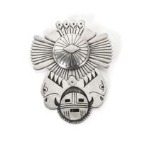 A Navajo Brooch, Eddy Chaco Height 3 x width 2 1/2 inches.