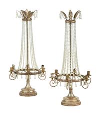 A Pair of Neoclassical Six-Light Candelabra