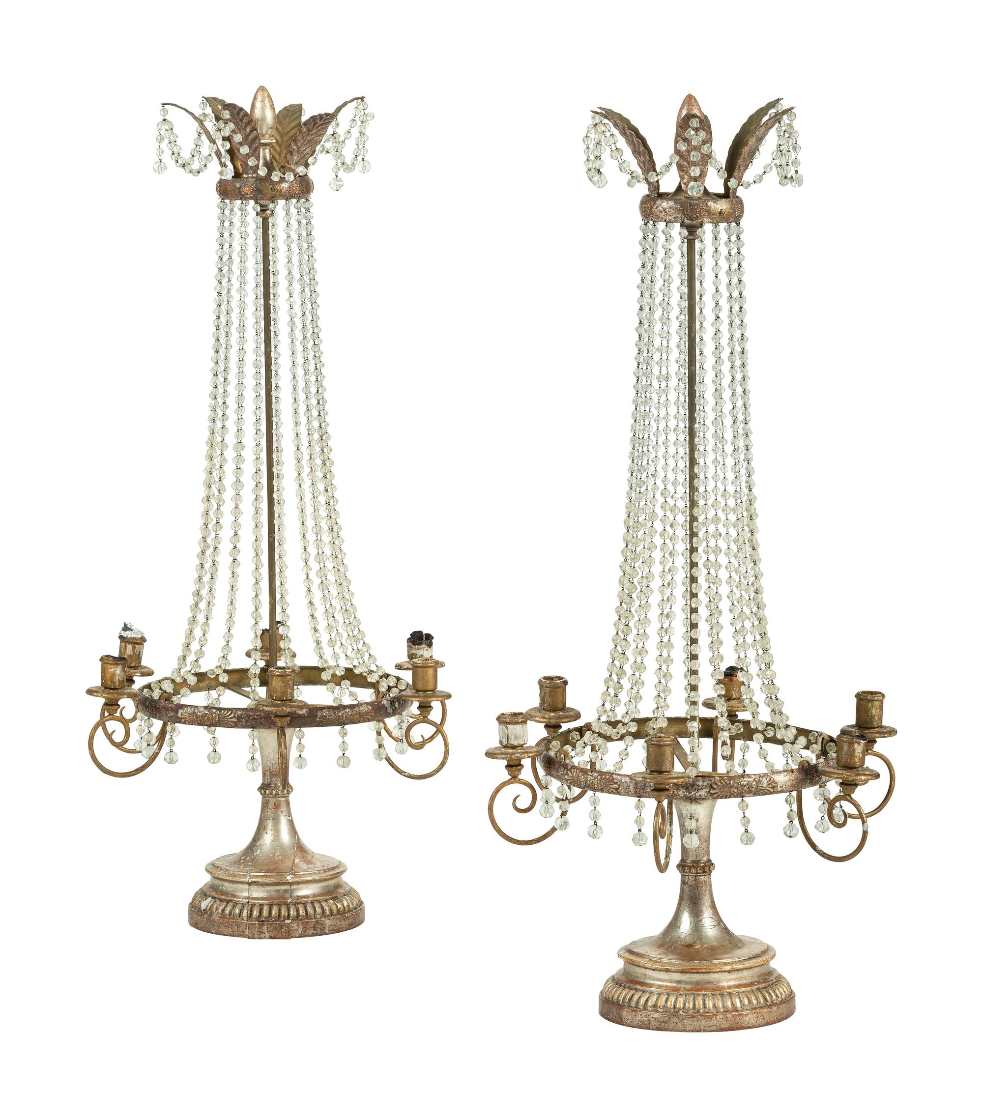 A Pair of Neoclassical Six-Light Candelabra