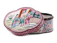 13 Chinese Enamel on Metal and Porcelain Boxes