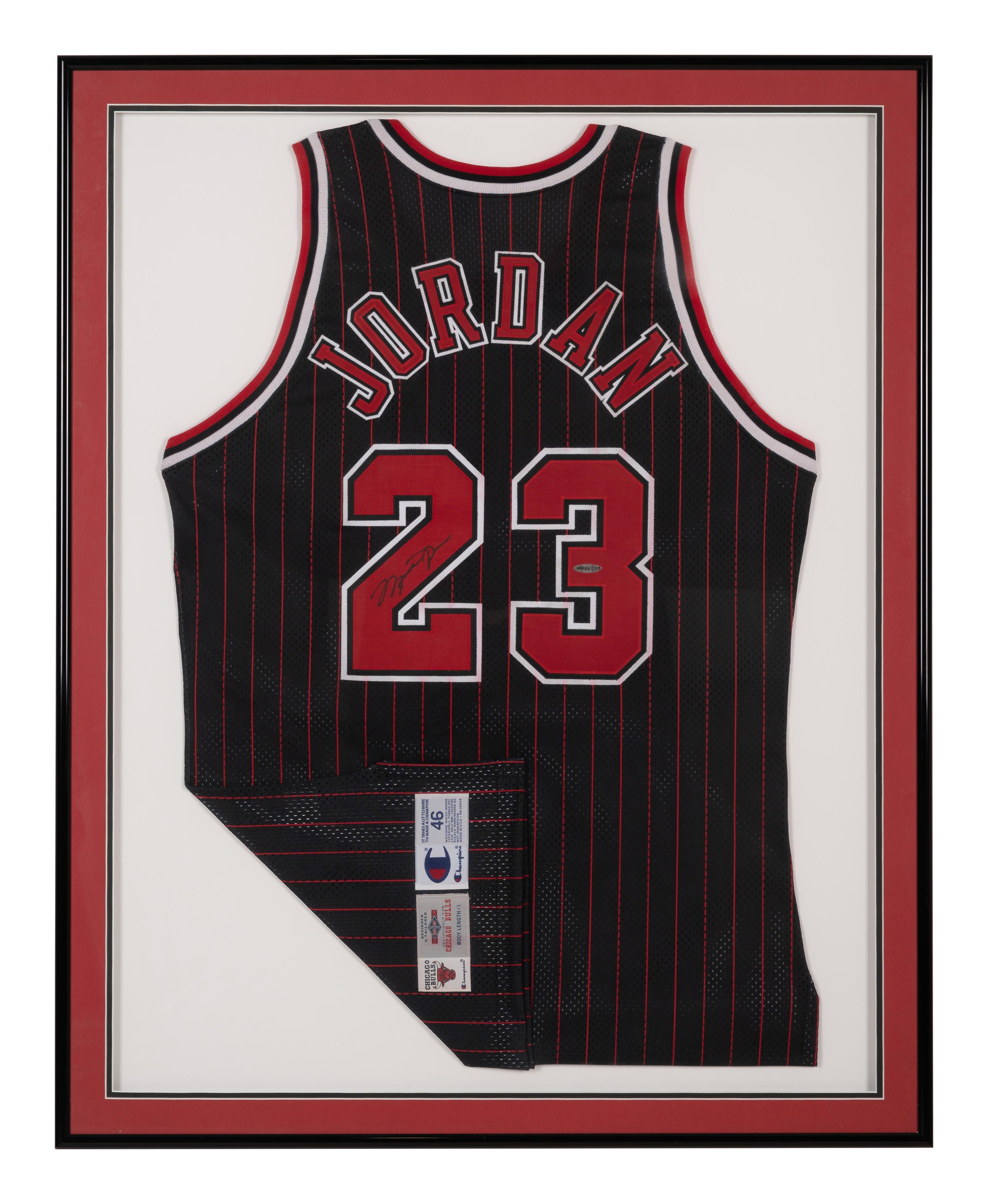 A Michael Jordan Signed Autograph 1996-97 Chicago Bulls Champion Pro Cut Basketball Jersey (Upper Deck Authenticated),