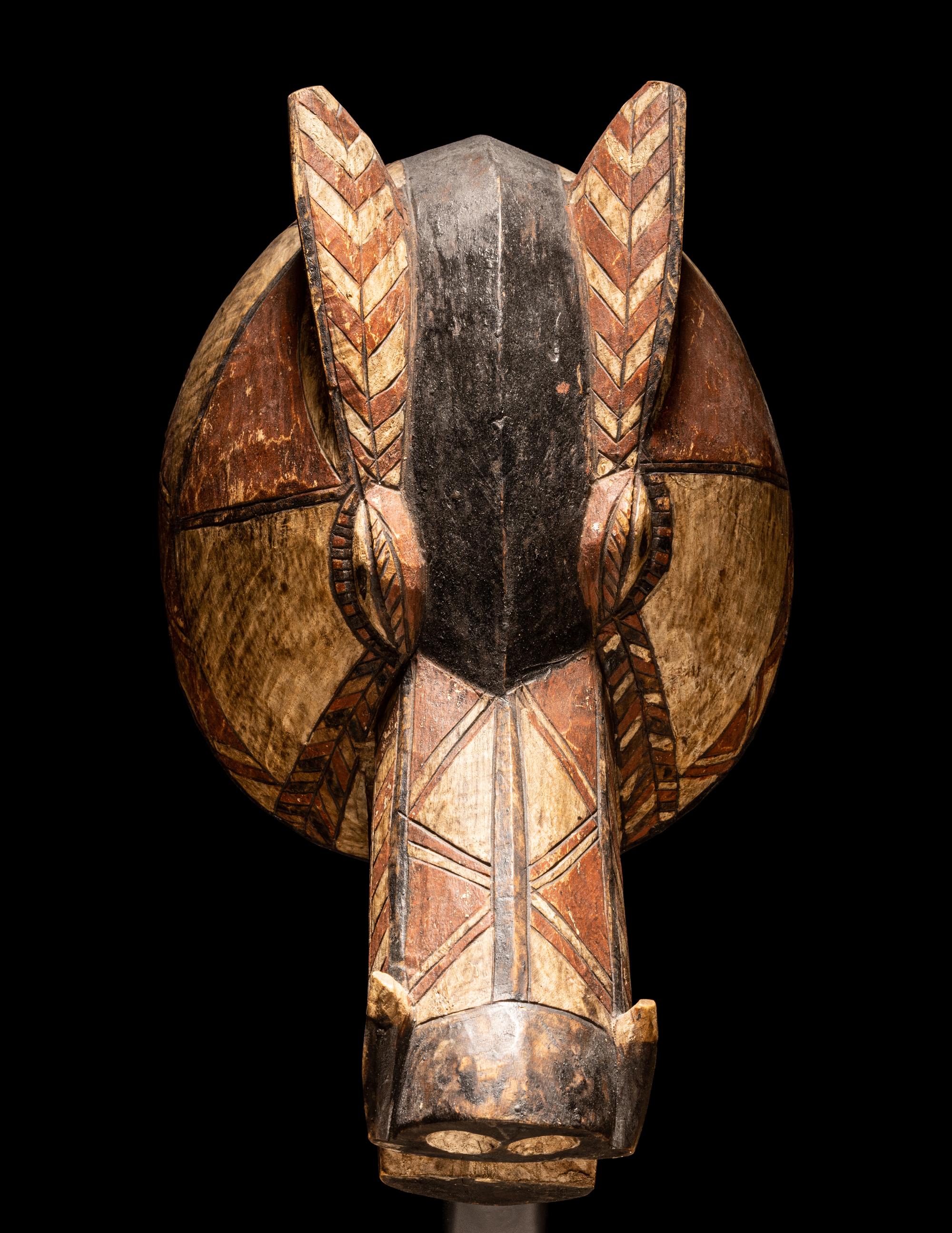 Two Mossi Wood Warthog Helmet Masks