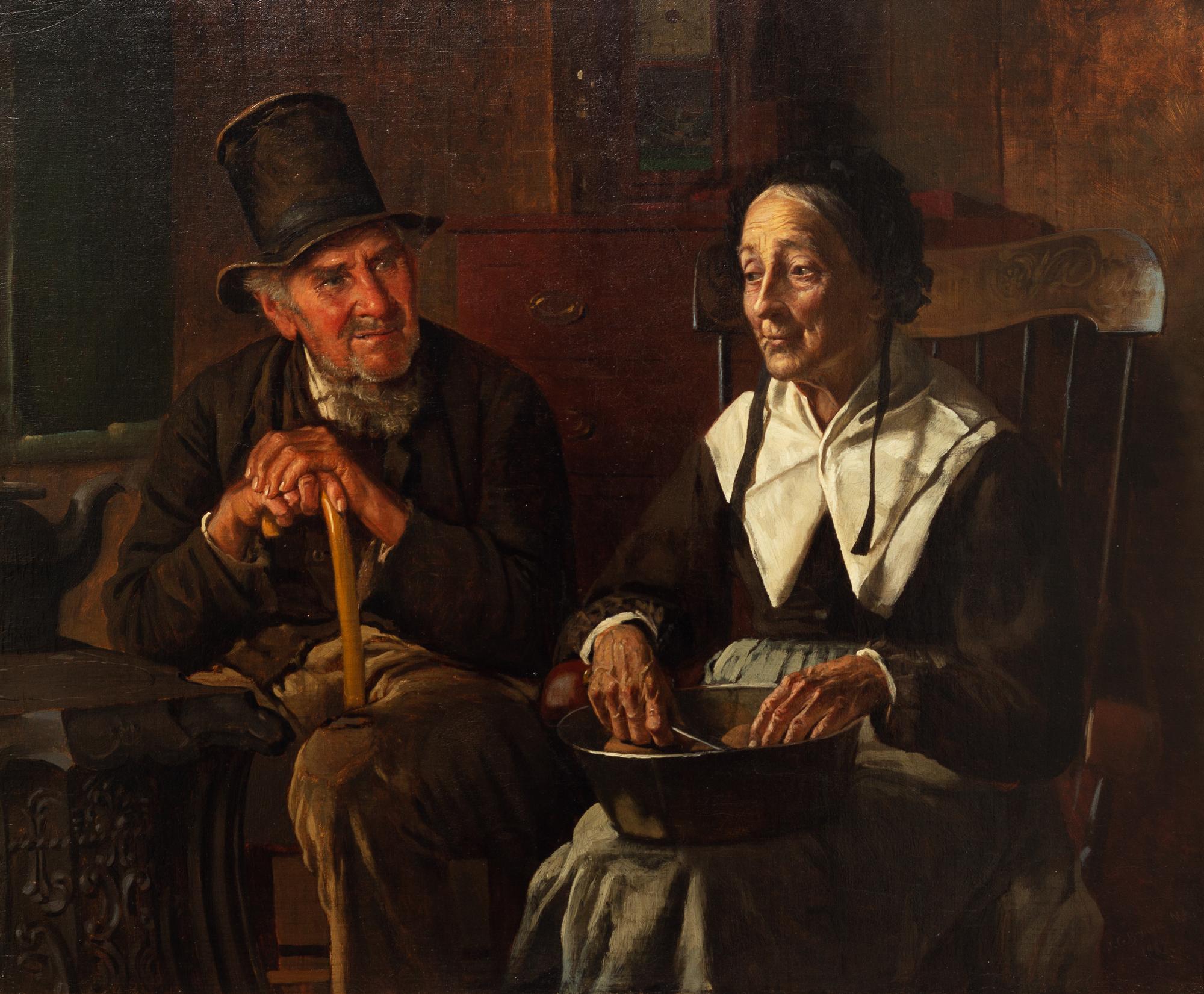 John George Brown, (American, 1831-1913), A Chat with the Widow