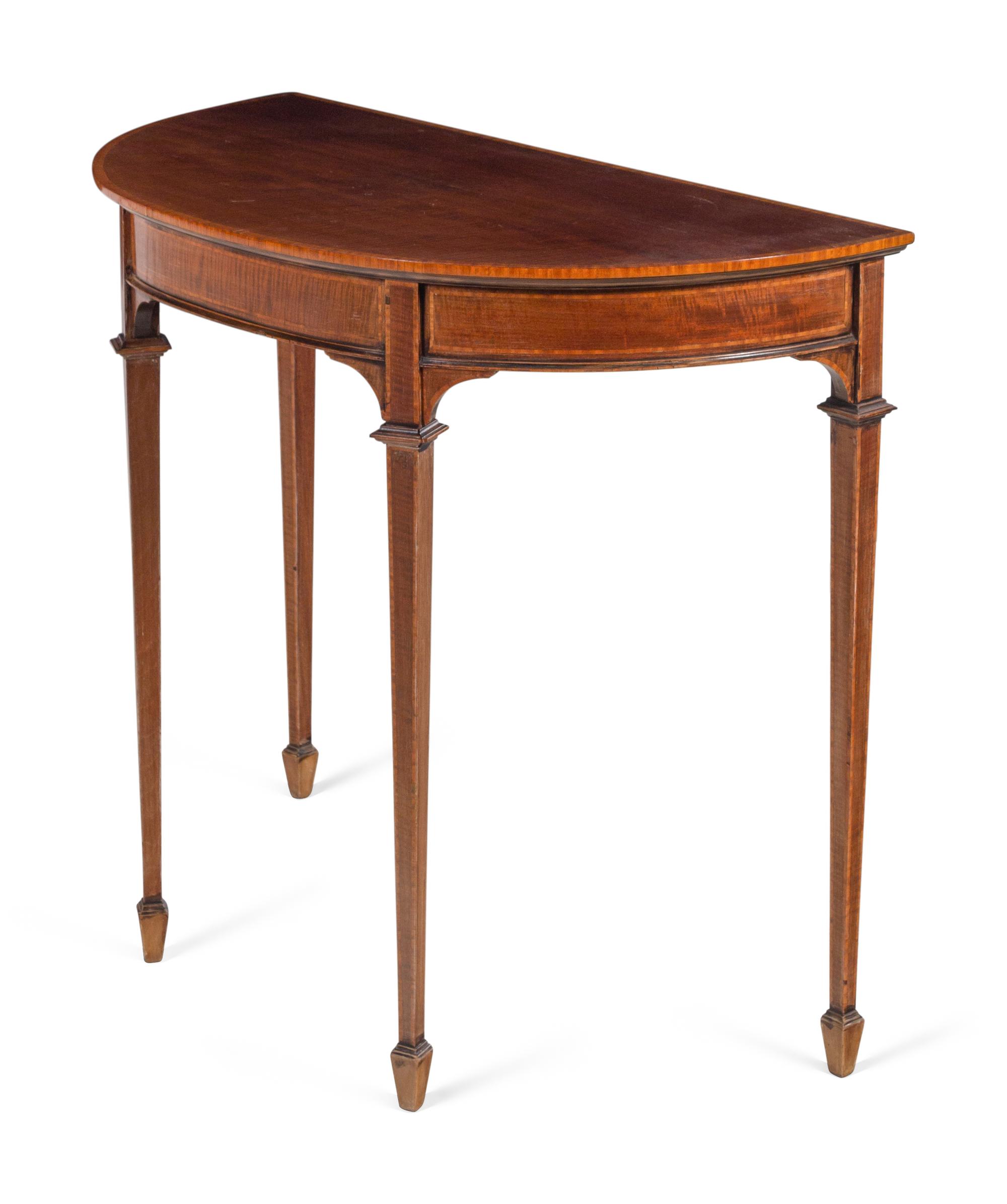 An Edwardian Satinwood-Banded Maple Pier Table