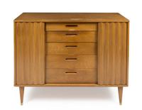 An Edward Wormley Mahogany Chest of Drawers Height 37 1/2 x width 49 x depth 20 inches.