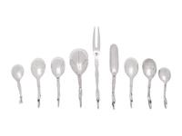 Nine Georg Jensen Silver Flatware Serving Articles